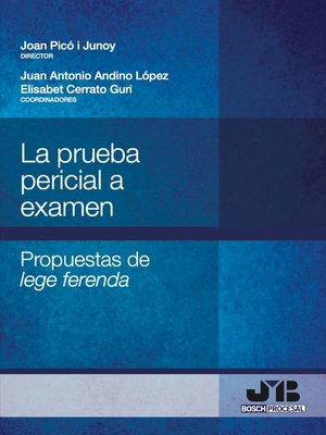 cover image of La prueba pericial a examen